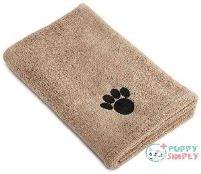 bone dry dii microfiber dog bath towel with embroidered paw print