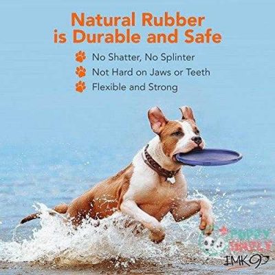 imk9 dog flying disc toy for small medium or large dogs soft natural rubber disk for safety best color toys for dogs to see heavy duty aerodynamic design for outdoor flight 3
