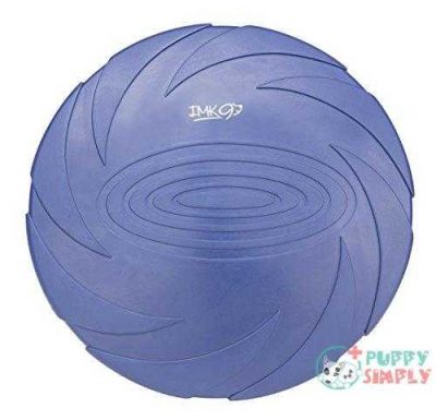 imk9 dog flying disc toy for small medium or large dogs soft natural rubber disk for safety best color toys for dogs to see heavy duty aerodynamic design for outdoor flight