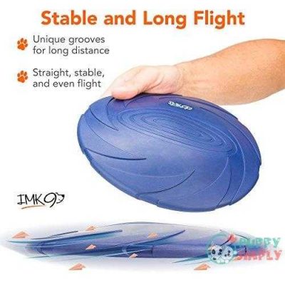 imk9 dog flying disc toy for small medium or large dogs soft natural rubber disk for safety best color toys for dogs to see heavy duty aerodynamic design for outdoor flight 5