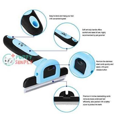 pet grooming brush effectively reduces shedding by up to 95 professional deshedding tool for dogs and cats 4