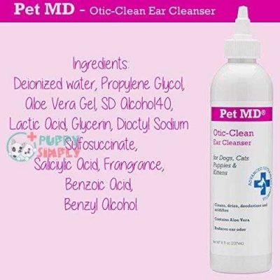 pet md otic clean dog ear cleaner for cats and dogs effective against infections caused by mites yeast itching and controls odor 8 oz 5