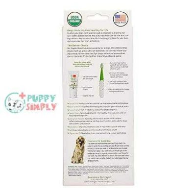 pura naturals pet organic dental solutions adult natural dog toothgel and toothbrush no harsh ingredients eco friendly one size brush 0 8 ounce gel 2