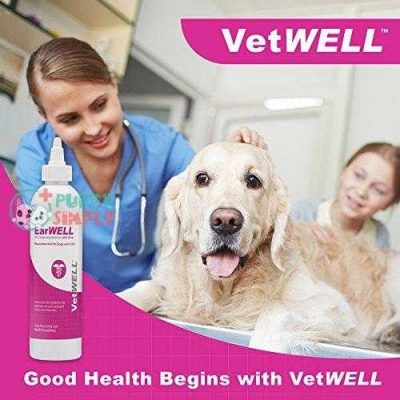 vetwell cat and dog ear cleaner otic rinse for infections and controlling yeast mites and odor in pets 8 oz 4