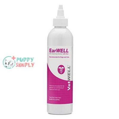 vetwell cat and dog ear cleaner otic rinse for infections and controlling yeast mites and odor in pets 8 oz