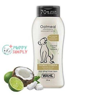 wahl dry skin itch relief pet shampoo for dogs oatmeal formula with coconut lime verbena 100 natural ingredients 24 oz