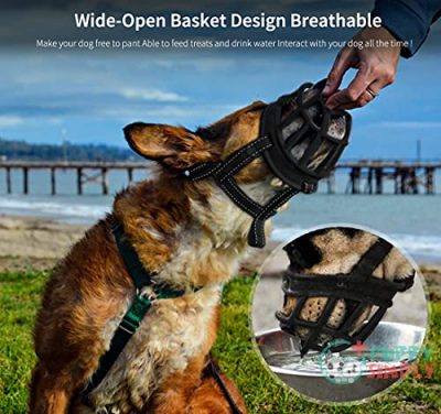 Dog Muzzle,Soft Basket Silicone Muzzles B073YZZ3XV4