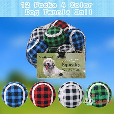 SCENEREAL Dog Squeaky Tennis Balls B09HBRG2254